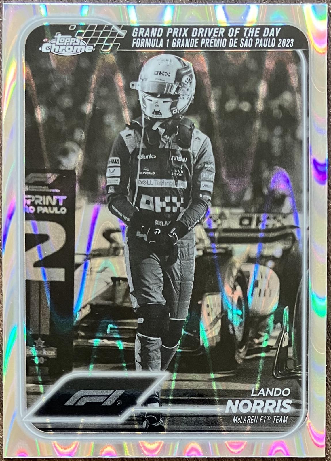 Lando Norris [Black White RayWave Refractor] #178