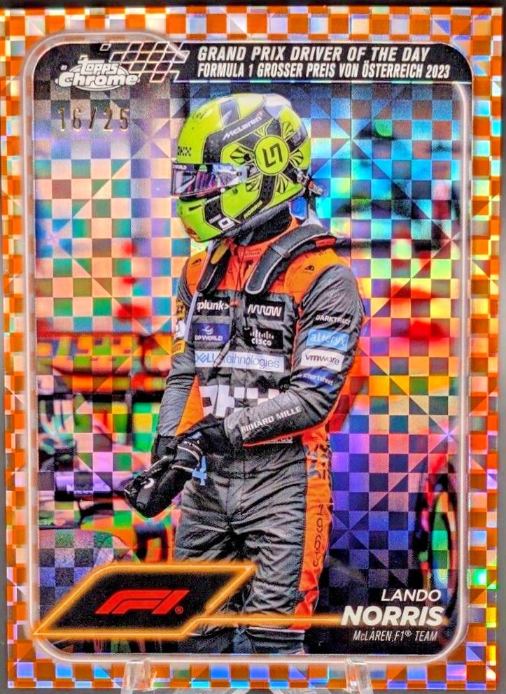 Lando Norris [Checker Flag Orange Refractor] #167