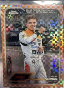 Lando Norris [Checker Flag Orange Refractor] #168