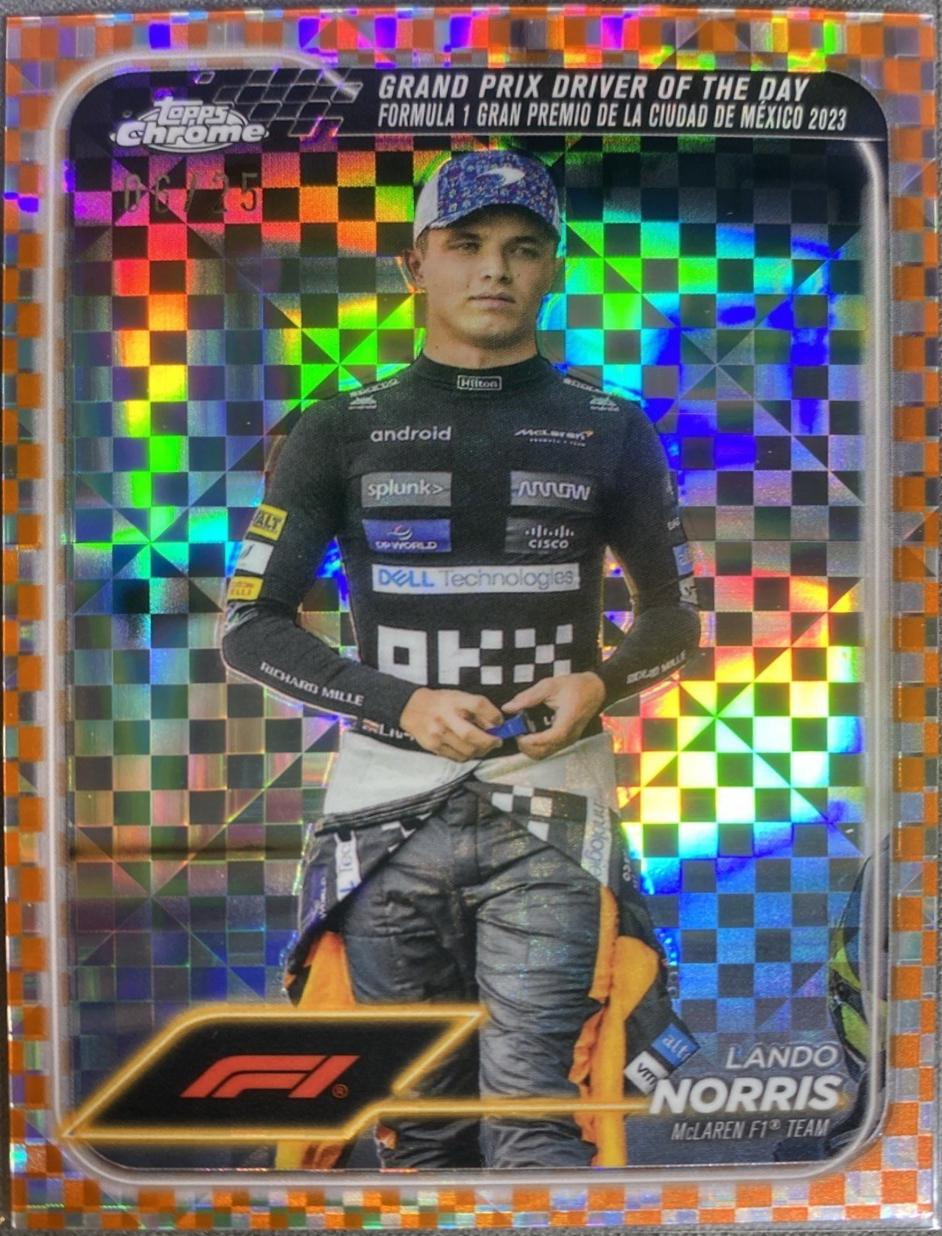 Lando Norris [Checker Flag Orange Refractor] #177