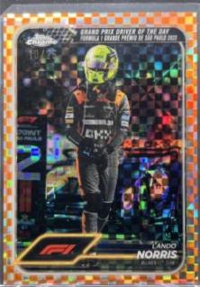Lando Norris [Checker Flag Orange Refractor] #178