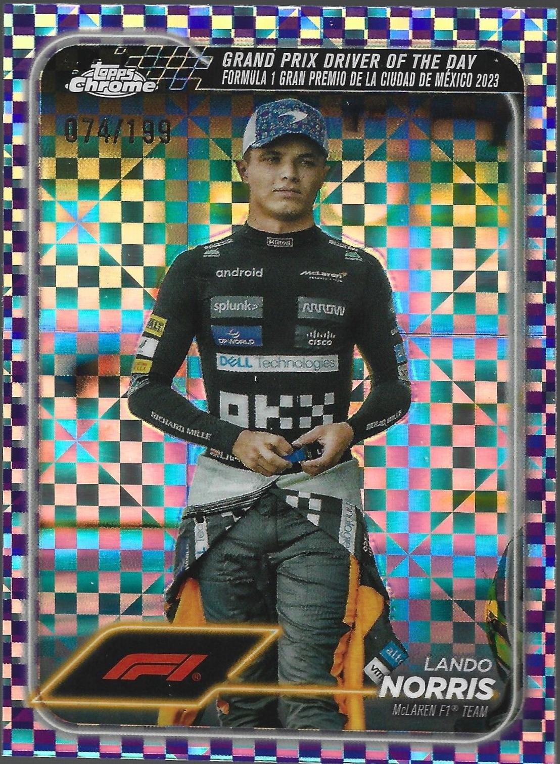 Lando Norris [Checker Flag Purple Refractor] #177