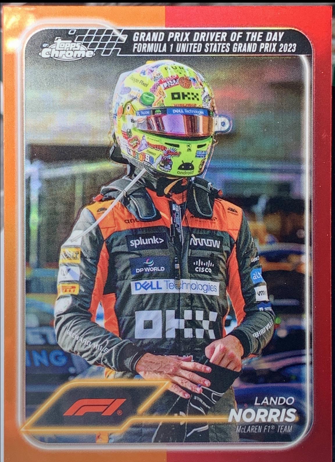 Lando Norris [Orange Red Refractor] #176