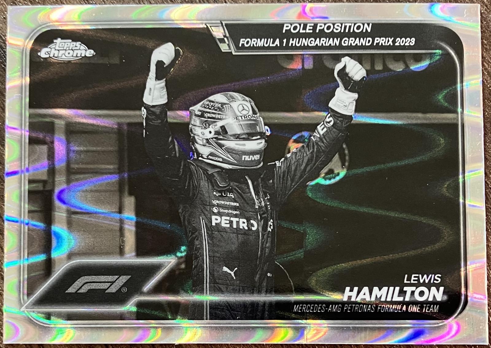 Lewis Hamilton [Black White RayWave Refractor] #158