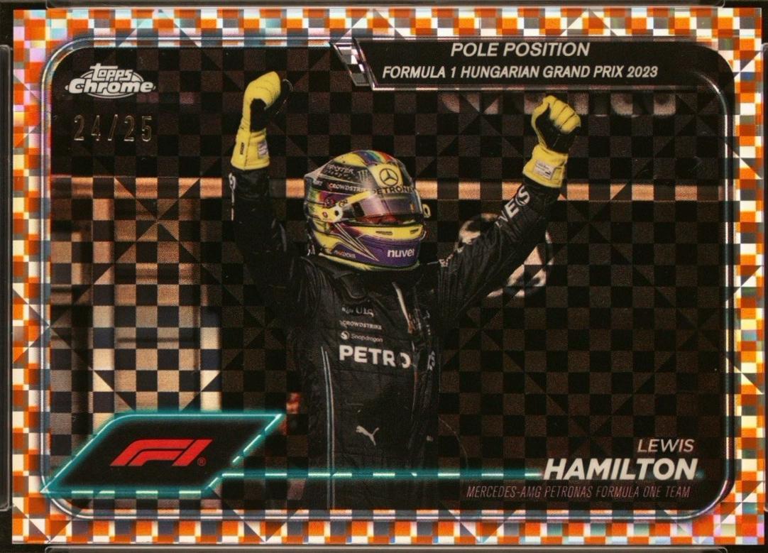 Lewis Hamilton [Checker Flag Orange Refractor] #158