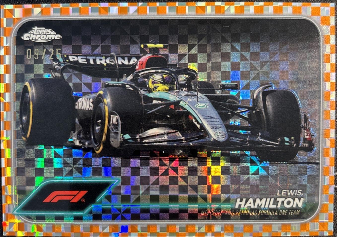 Lewis Hamilton [Checker Flag Orange Refractor] #78