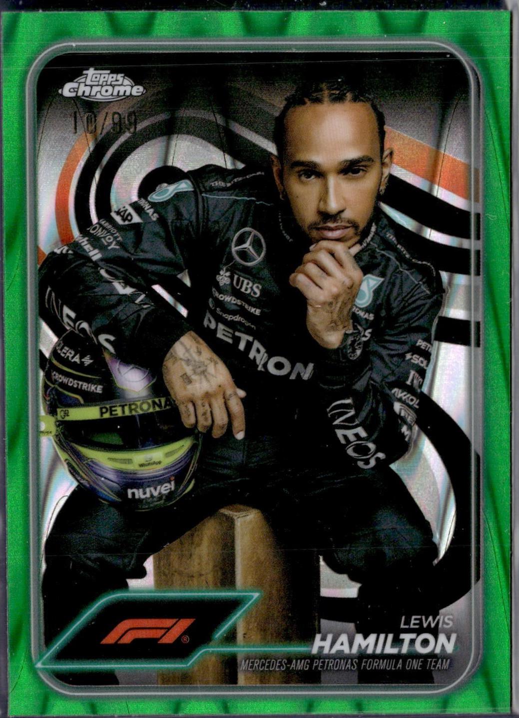 Lewis Hamilton [Green RayWave Refractor] #6