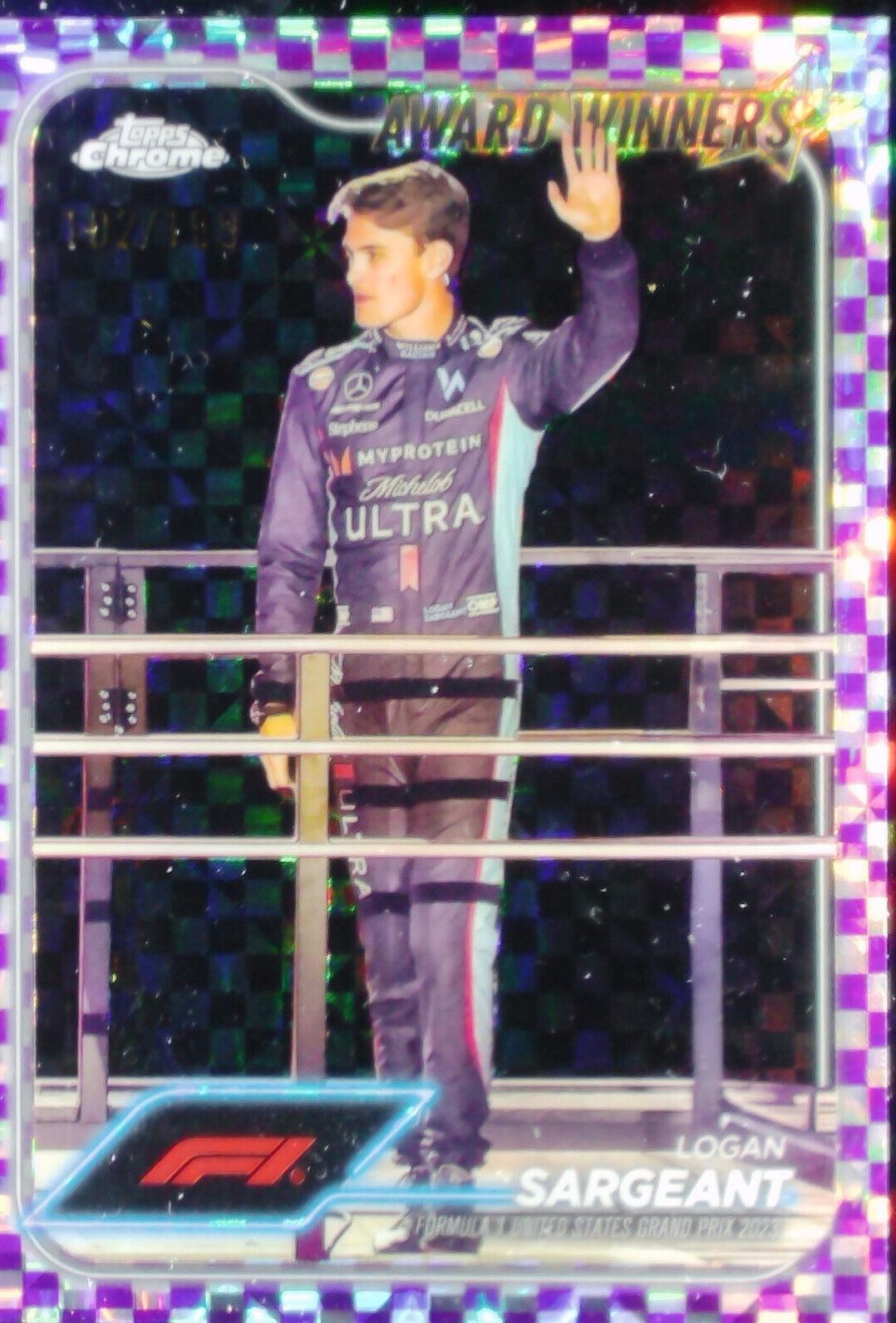 Logan Sargeant [Checker Flag Purple Refractor] #186