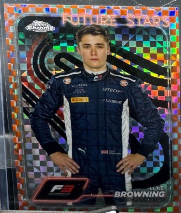 Luke Browning [Checker Flag Orange Refractor] #55