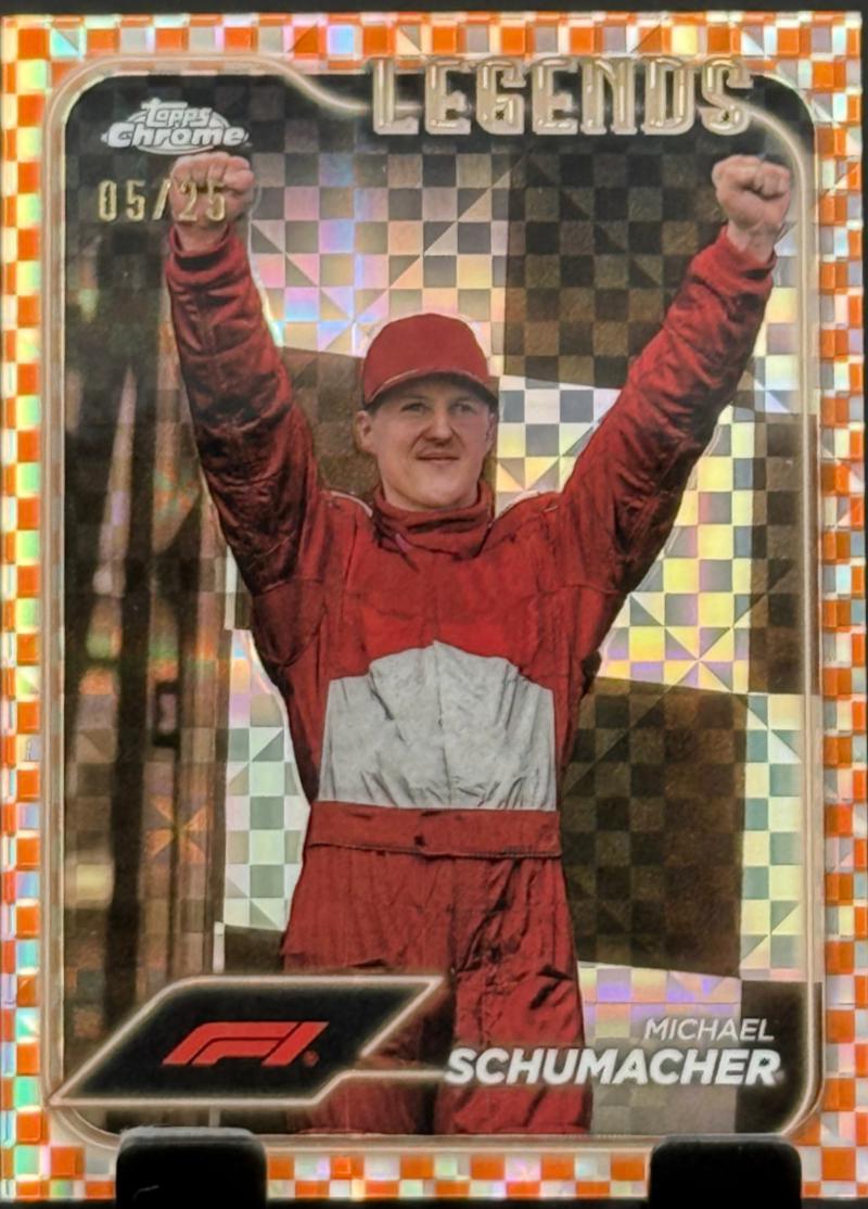 Michael Schumacher [Checker Flag Orange Refractor] #192