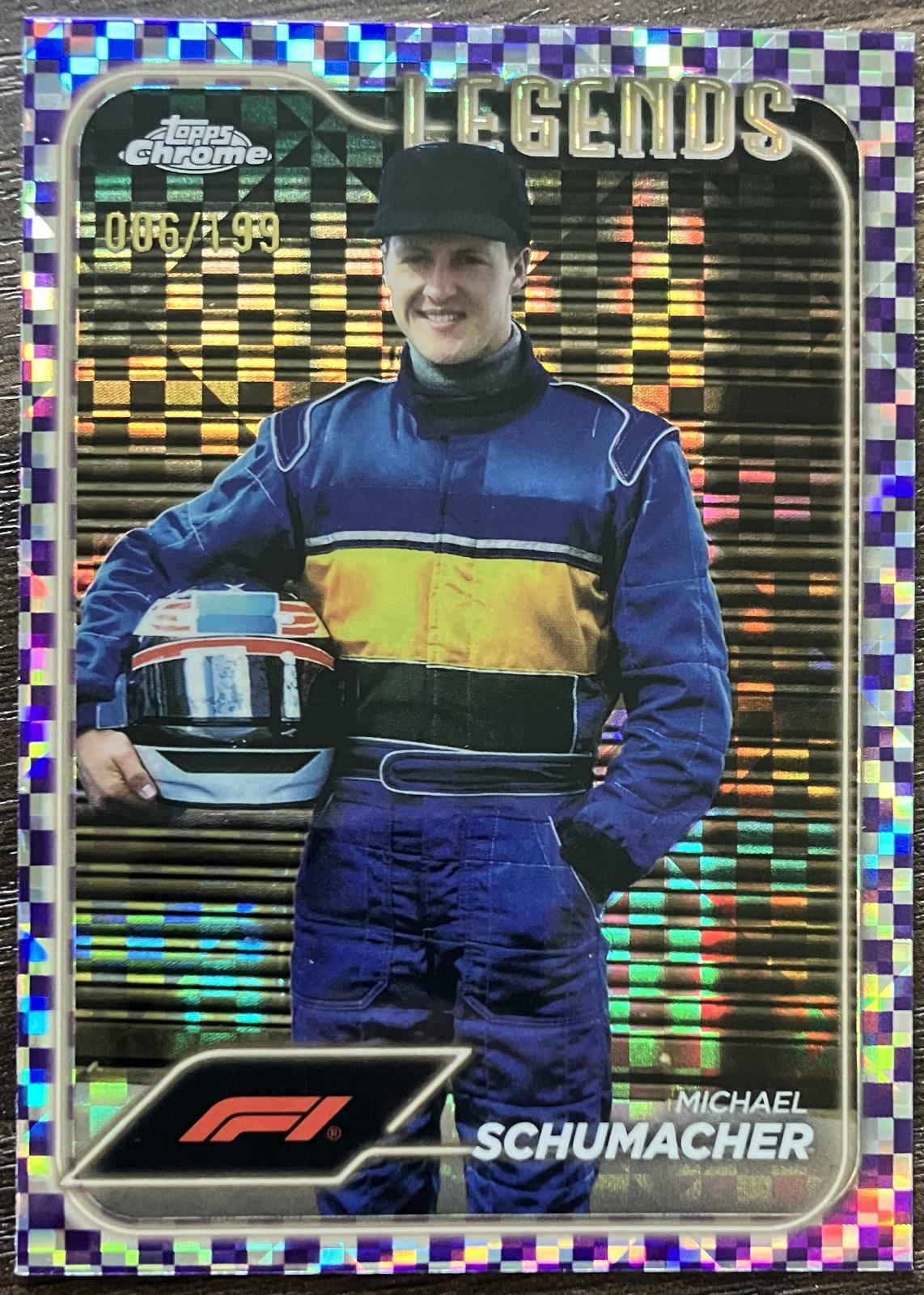 Michael Schumacher [Checker Flag Purple Refractor] #187
