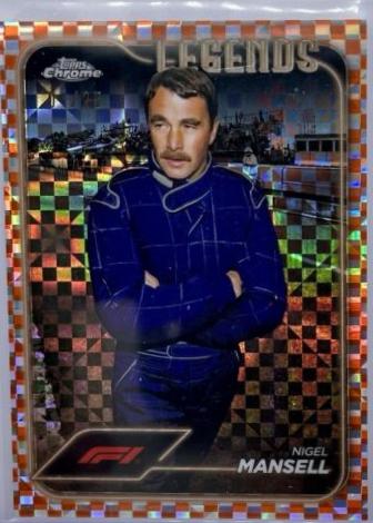 Nigel Mansell [Checker Flag Orange Refractor] #199