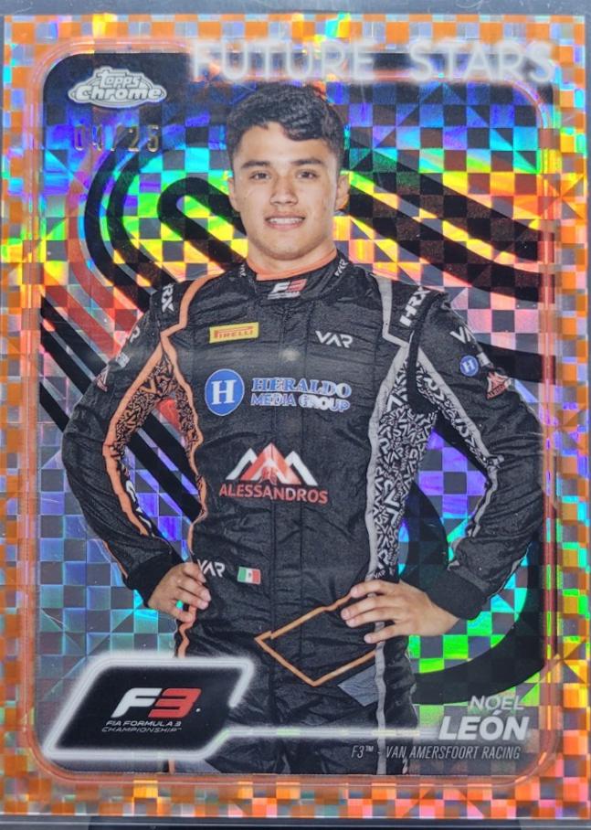 Noel Leon [Checker Flag Orange Refractor] #61