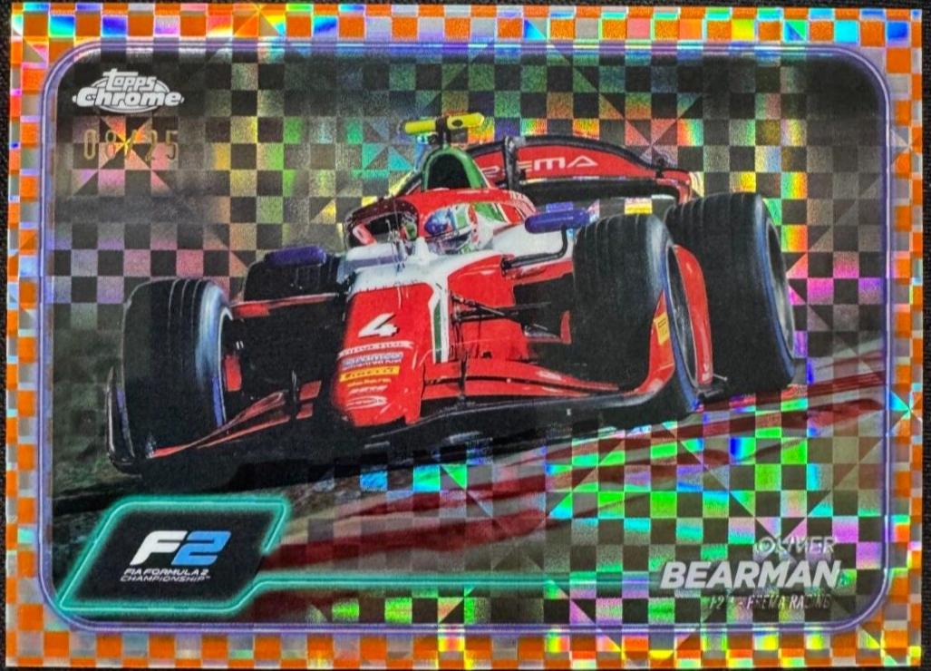 Oliver Bearman [Checker Flag Orange Refractor] #93
