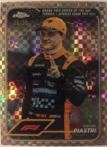 Oscar Piastri [Checker Flag Gold Refractor] #174