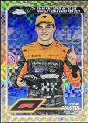 Oscar Piastri [Checker Flag Gold Refractor] #175