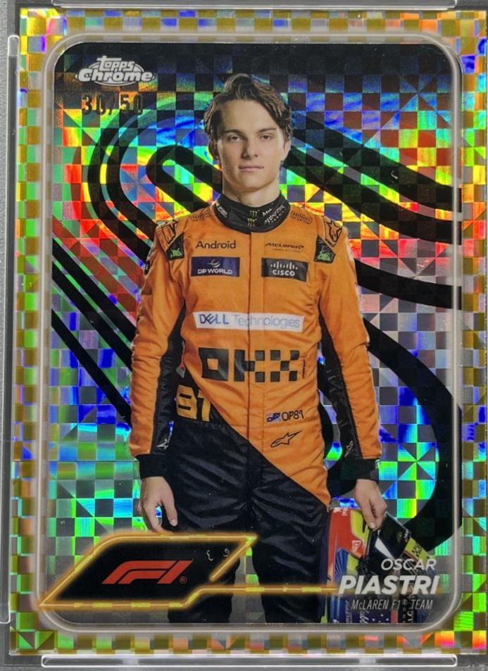 Oscar Piastri [Checker Flag Gold Refractor] #8