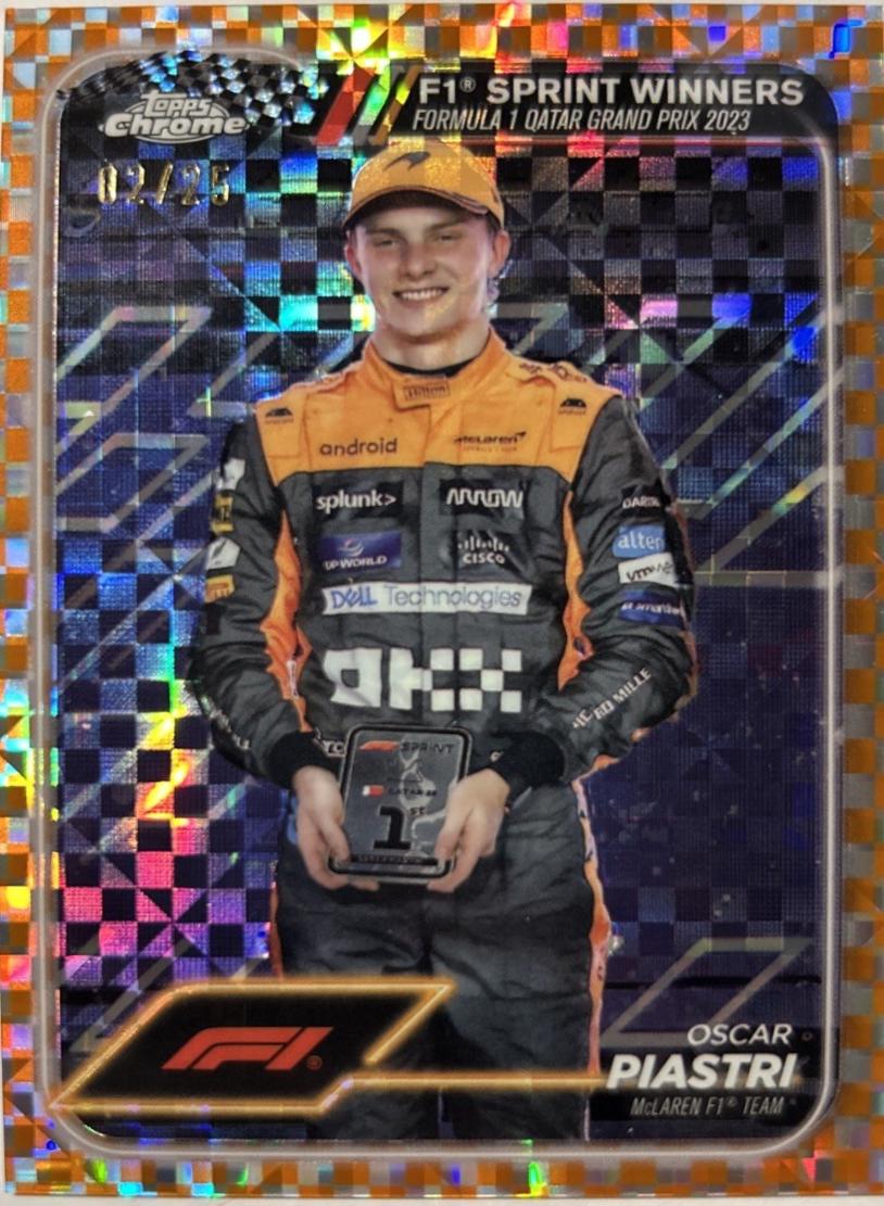 Oscar Piastri [Checker Flag Orange Refractor] #151