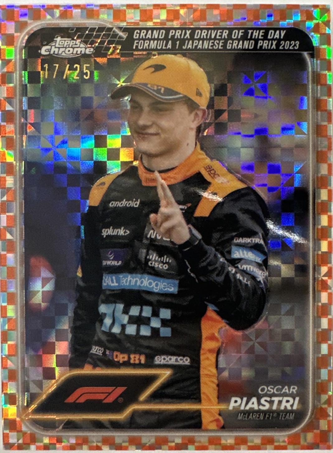 Oscar Piastri [Checker Flag Orange Refractor] #174
