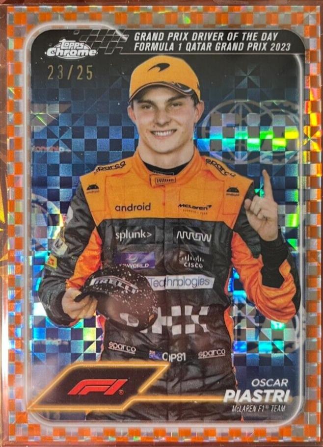 Oscar Piastri [Checker Flag Orange Refractor] #175