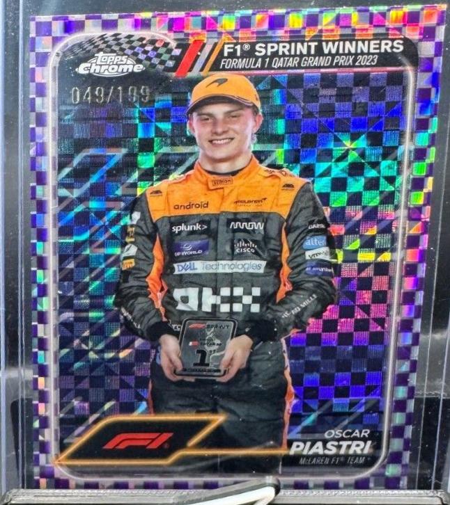 Oscar Piastri [Checker Flag Purple Refractor] #151