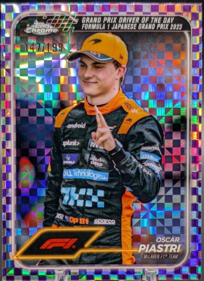 Oscar Piastri [Checker Flag Purple Refractor] #174