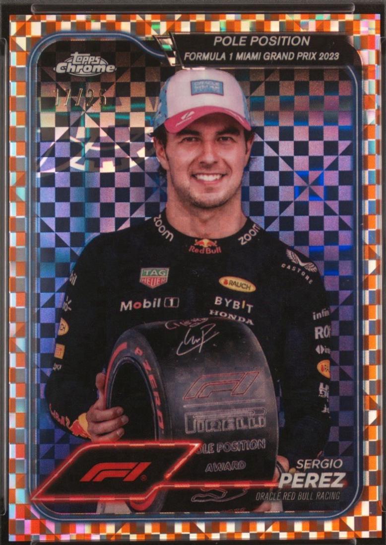 Sergio Perez [Checker Flag Orange Refractor] #156