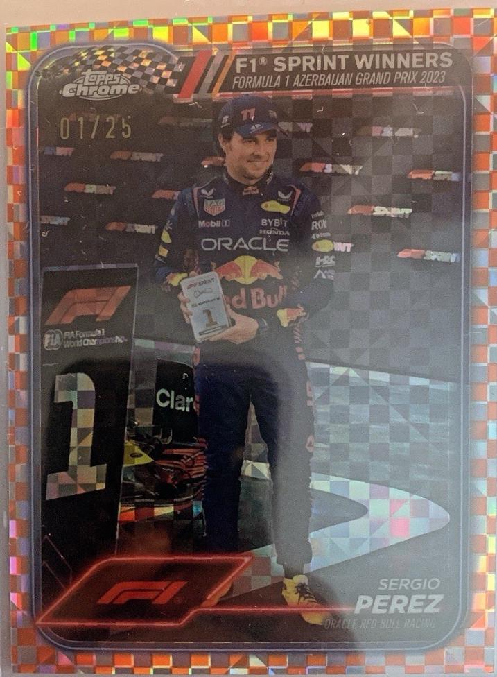Sergio Perez [Checker Flag Orange Refractor] #161