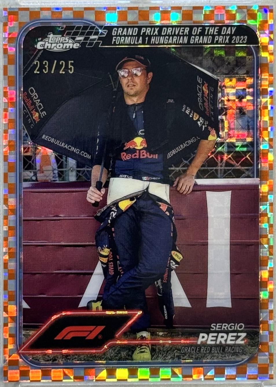 Sergio Perez [Checker Flag Orange Refractor] #169