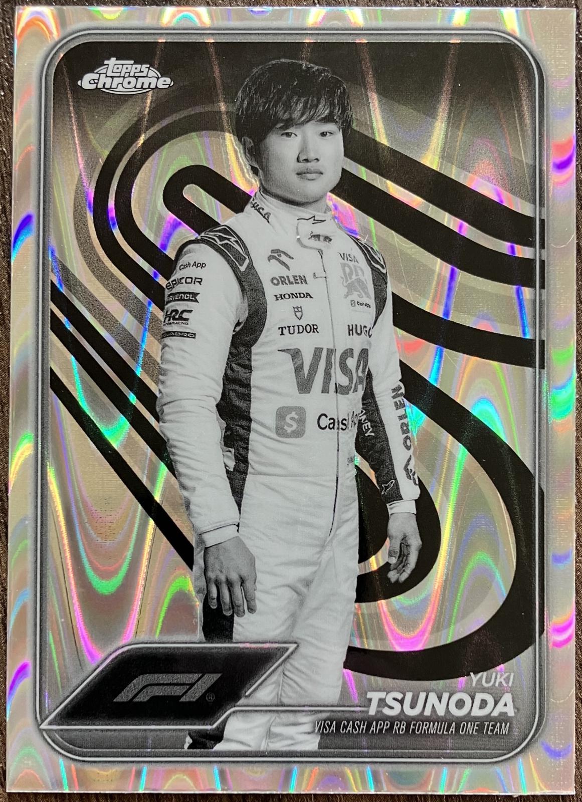 Yuki Tsunoda [Black White RayWave Refractor] #17
