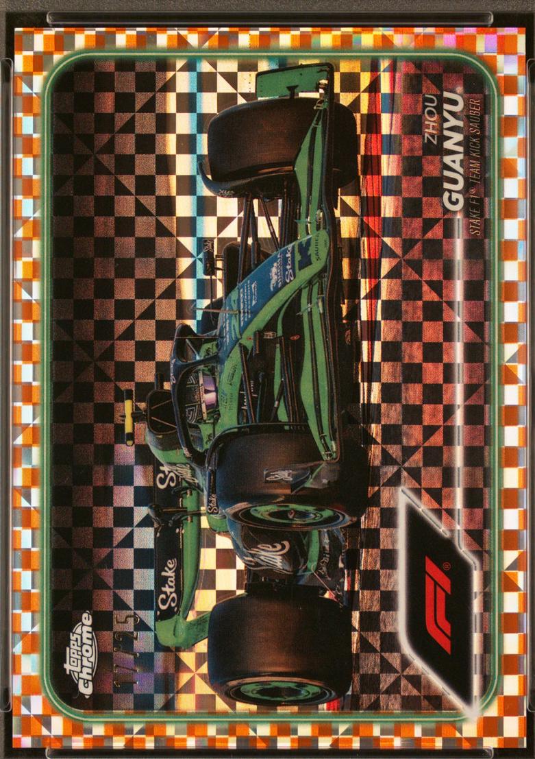 Zhou Guanyu [Checker Flag Orange Refractor] #86