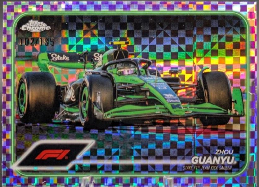 Zhou Guanyu [Checker Flag Purple Refractor] #86