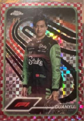 Zhou Guanyu [Checker Flag Red Refractor] #14