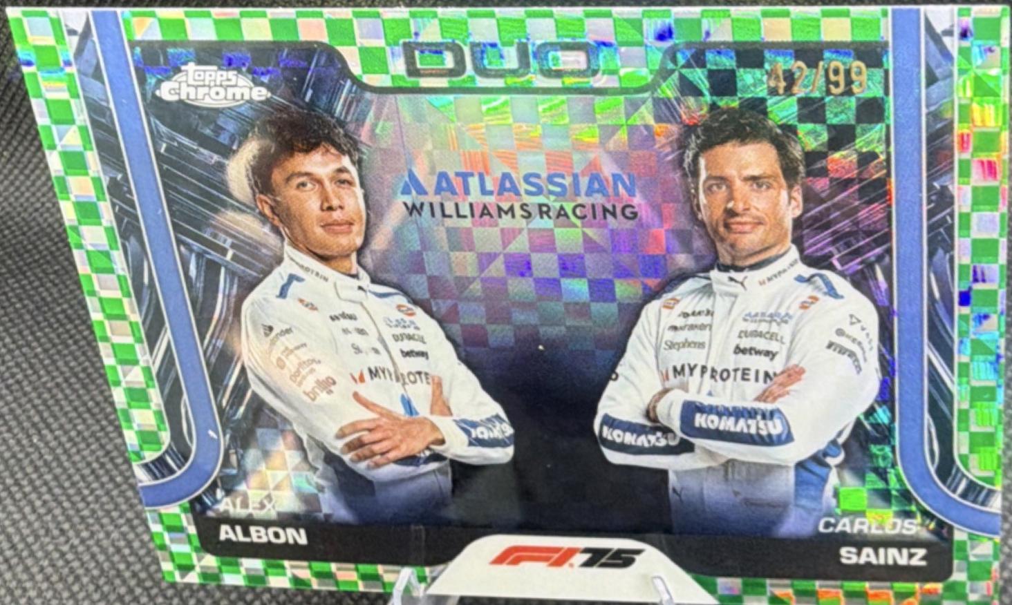 Alex Albon / Carlos Sainz [Green Checker Flag Refractor] #172