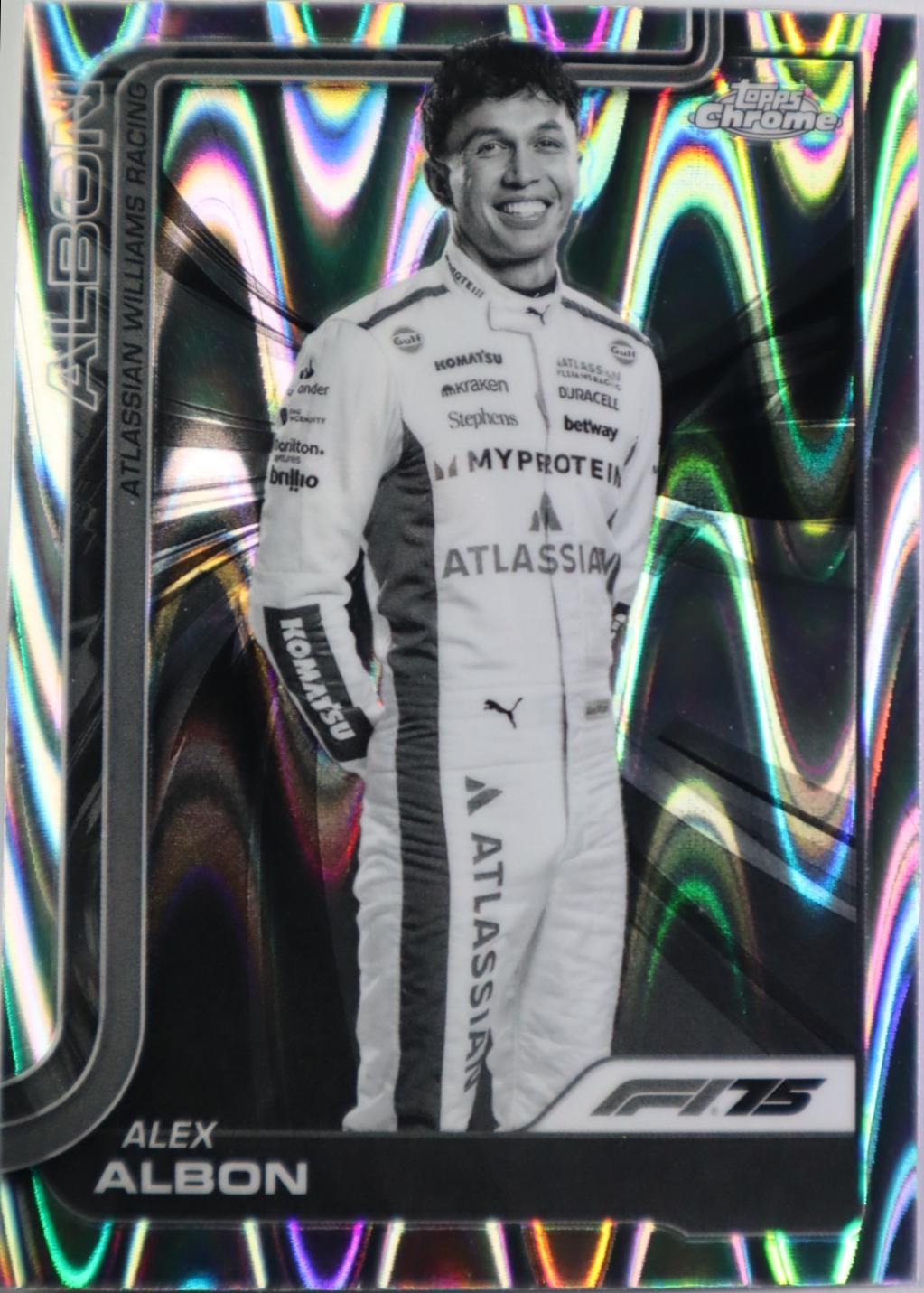 Alex Albon [Black White RayWave Refractor] #17