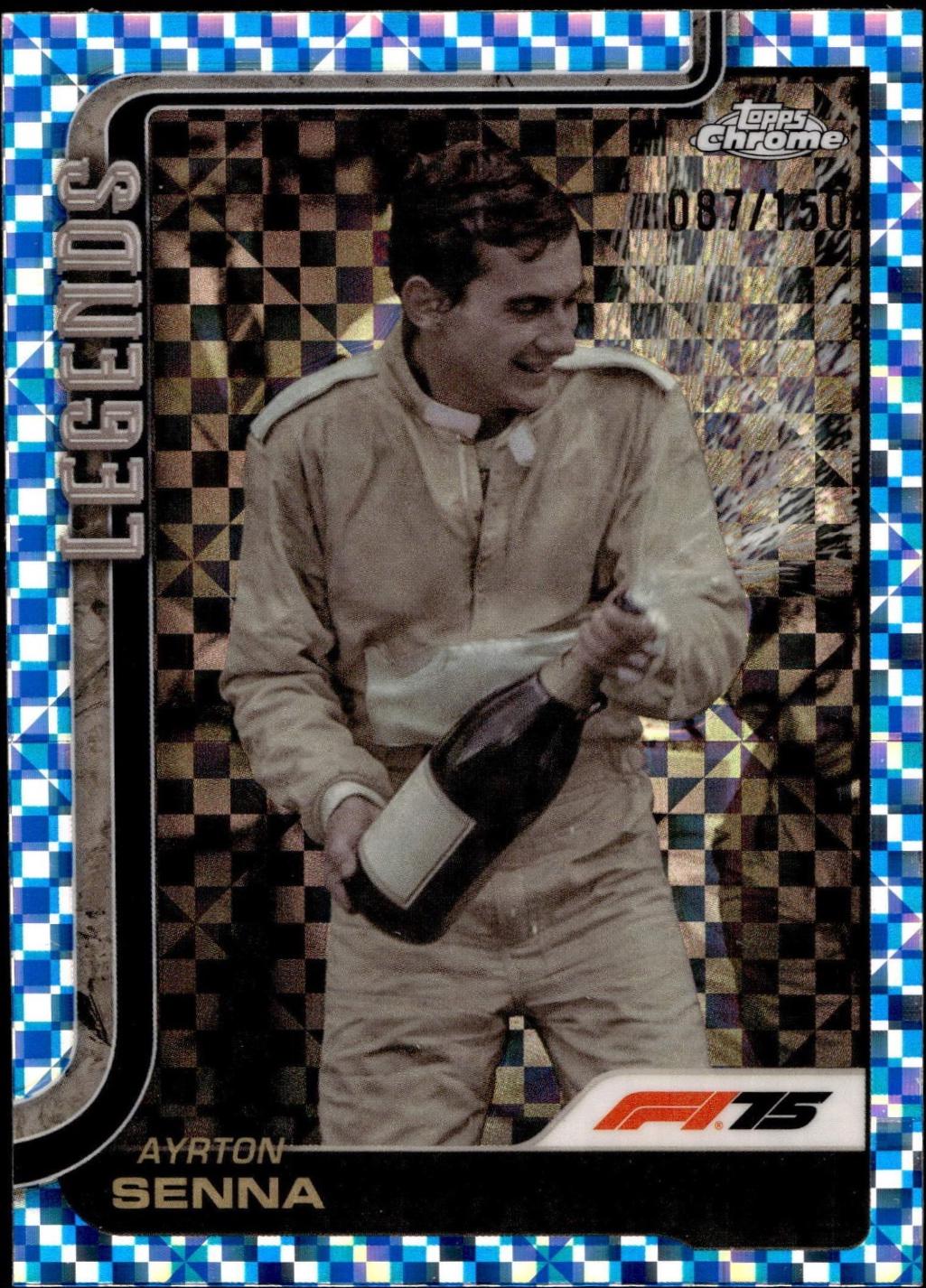 Ayrton Senna [Blue Checker Flag Refractor] #162