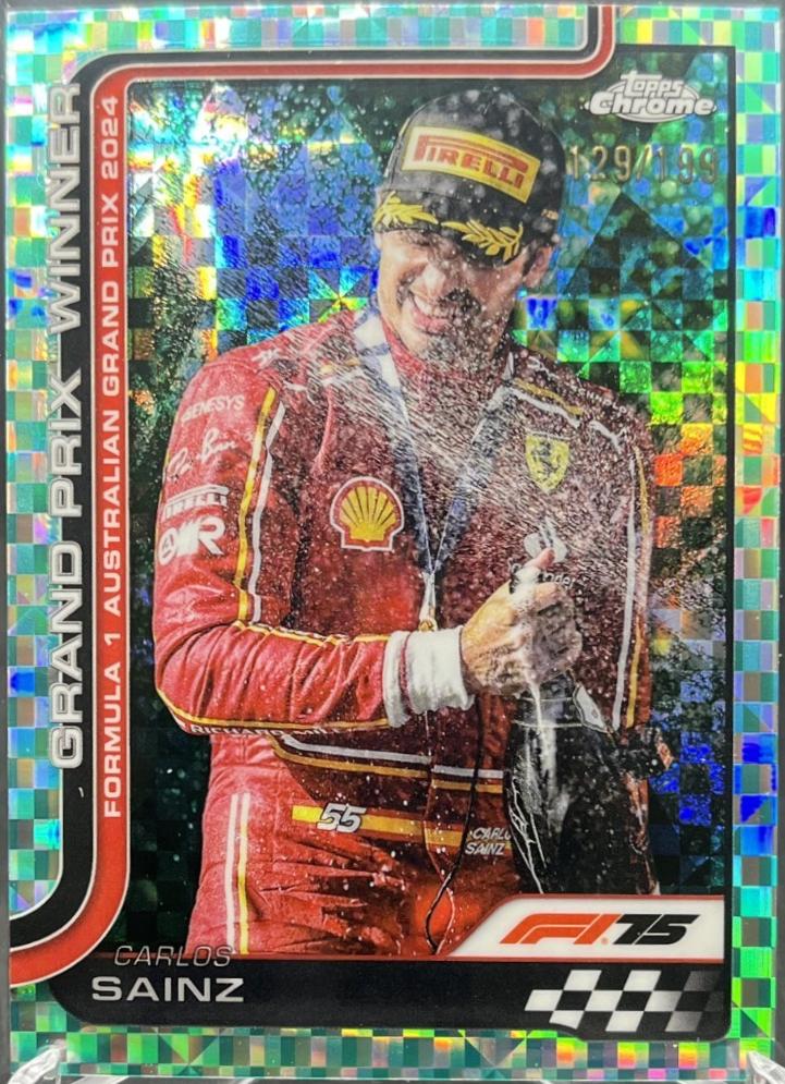 Carlos Sainz [Aqua Checker Flag Refractor] #95