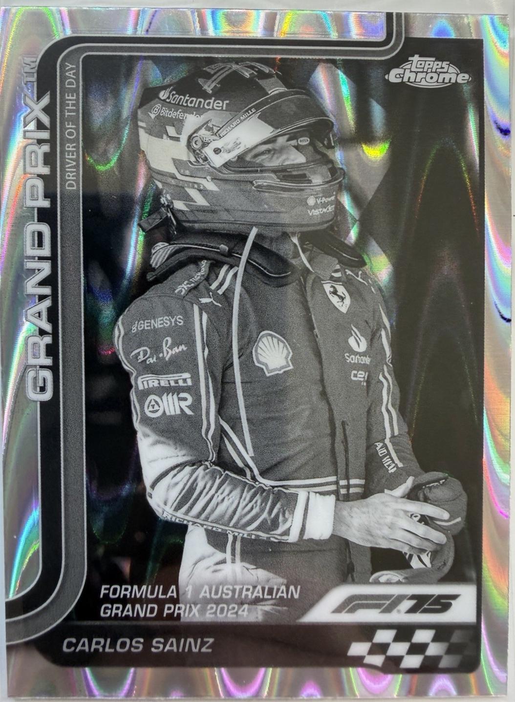 Carlos Sainz [Black White RayWave Refractor] #124