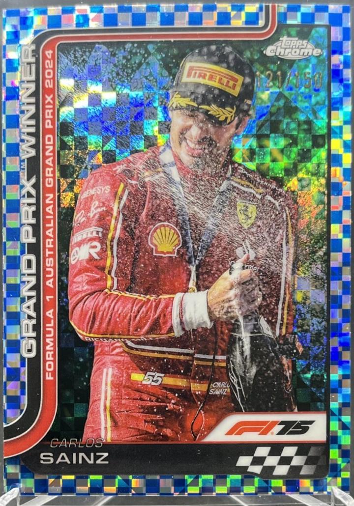 Carlos Sainz [Blue Checker Flag Refractor] #95