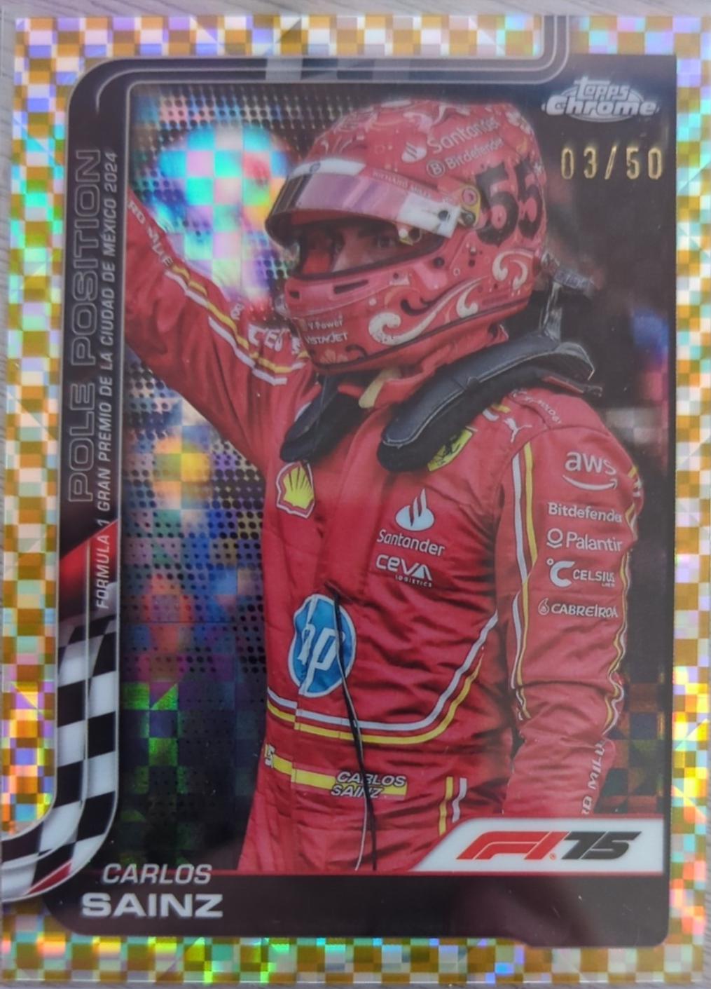 Carlos Sainz [Gold Checker Flag Refractor] #121