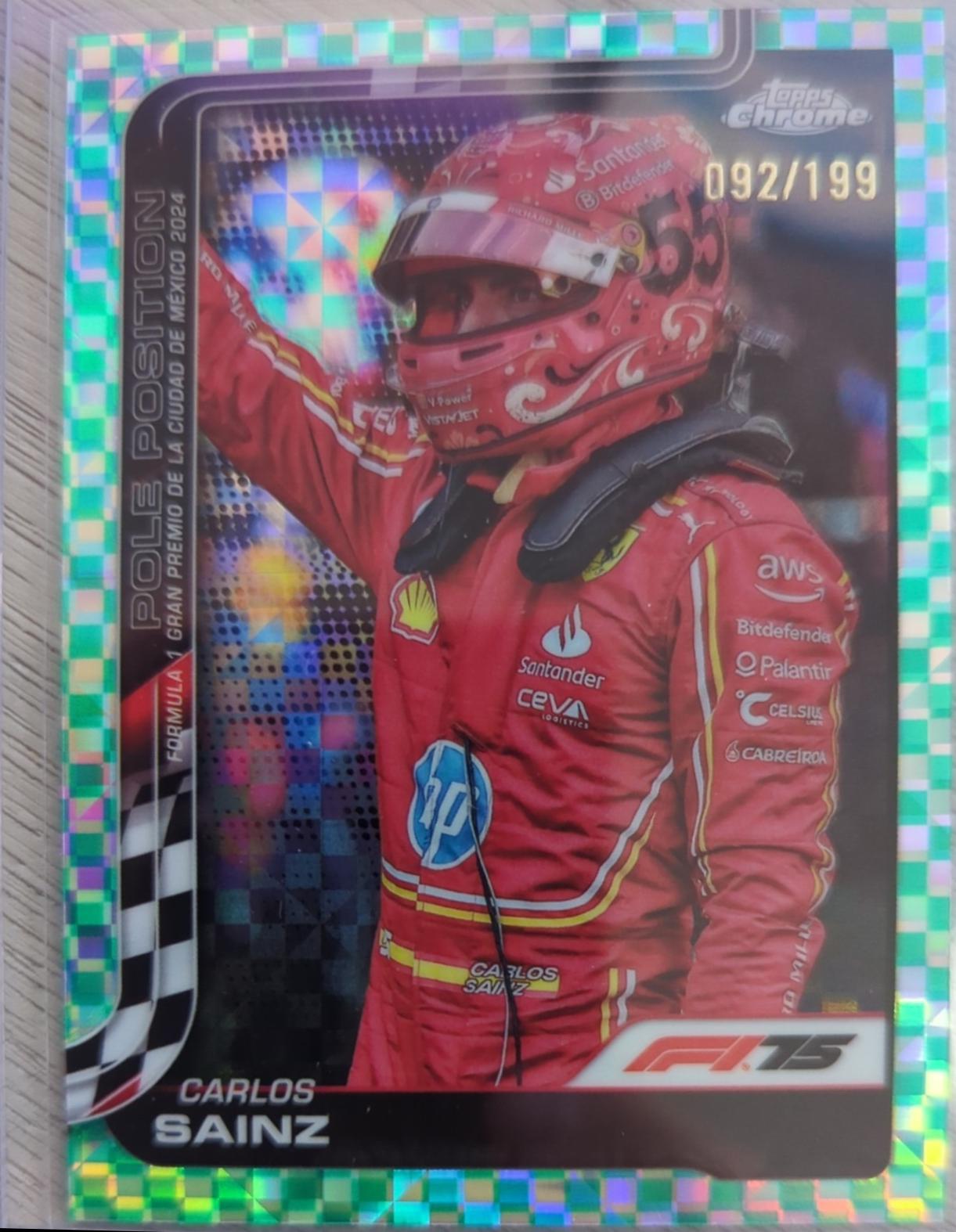 Carlos Sainz [Green Checker Flag Refractor] #121