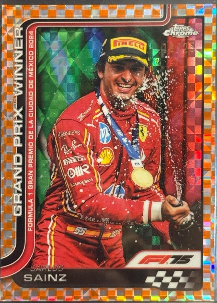Carlos Sainz [Orange Checker Flag Refractor] #112