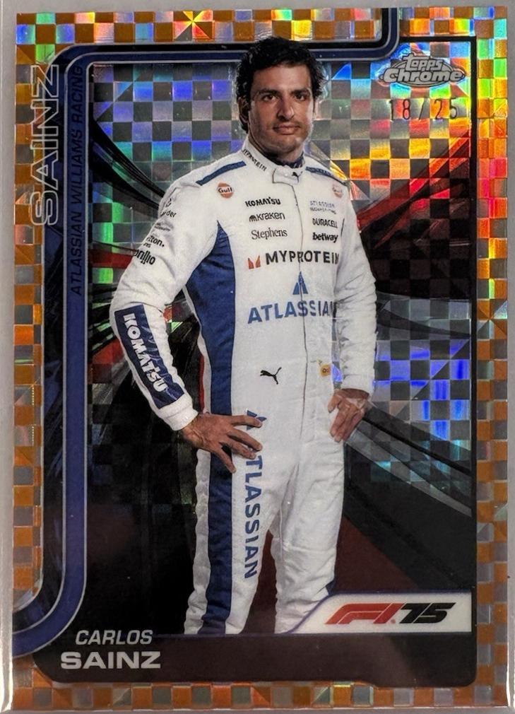 Carlos Sainz [Orange Checker Flag Refractor] #18