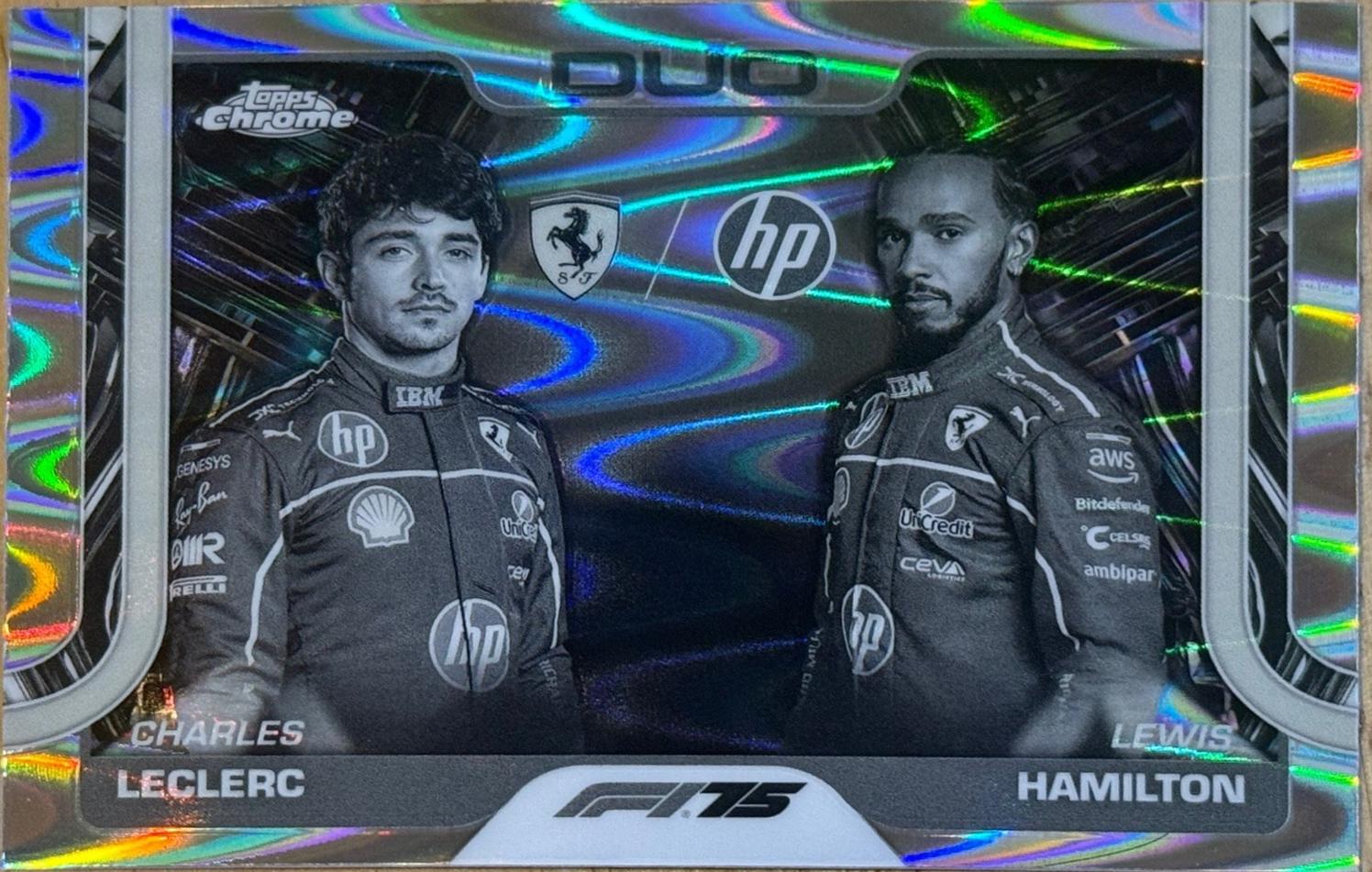 Charles Leclerc / Lewis Hamilton [Black White RayWave Refractor] #165