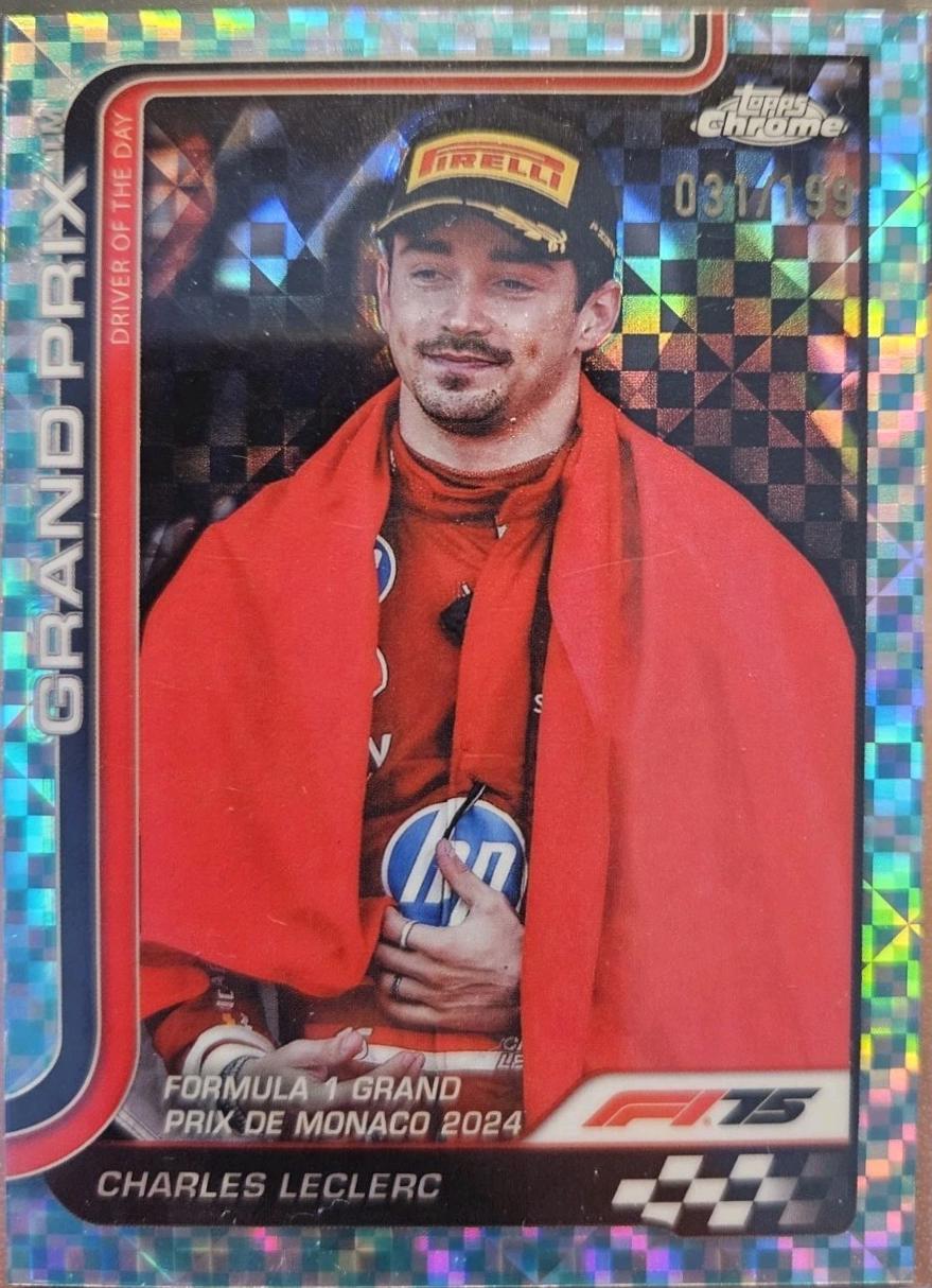 Charles Leclerc [Aqua Checker Flag Refractor] #129