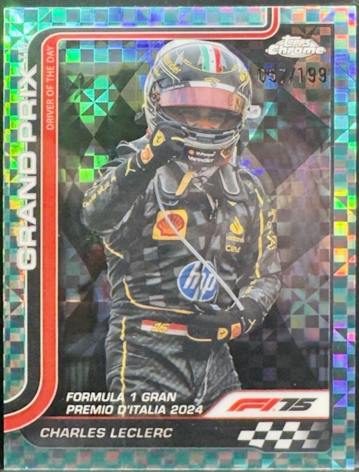 Charles Leclerc [Aqua Checker Flag Refractor] #137