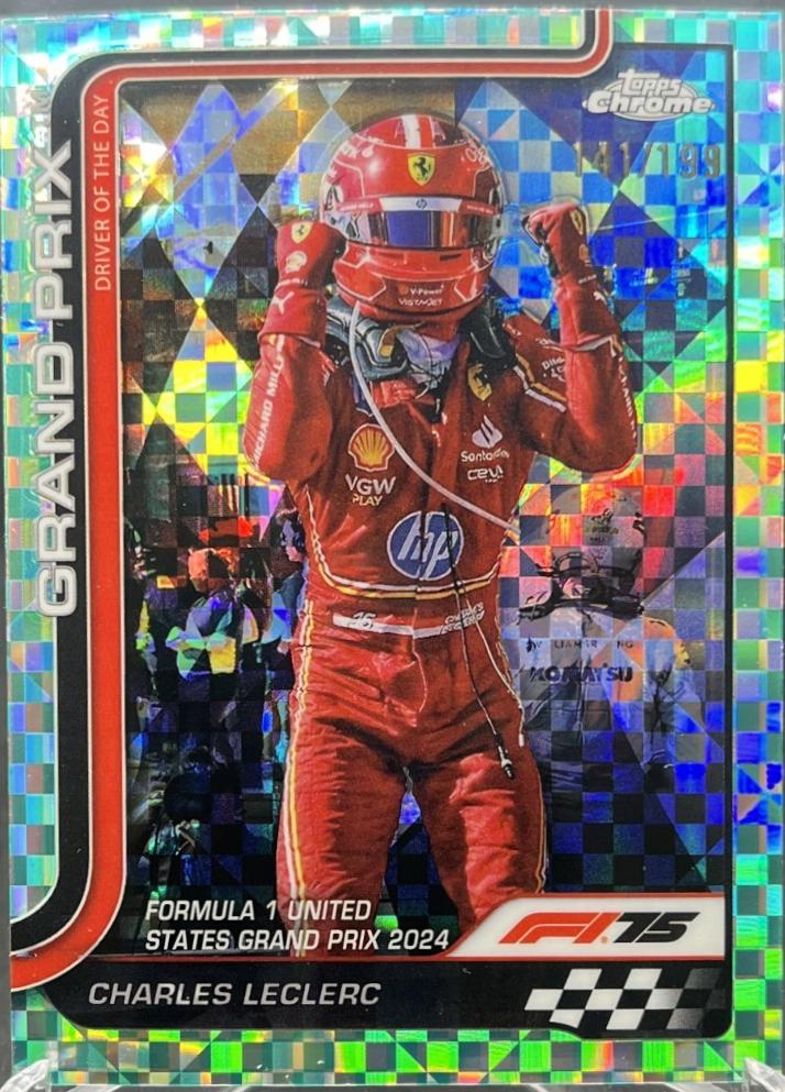 Charles Leclerc [Aqua Checker Flag Refractor] #140