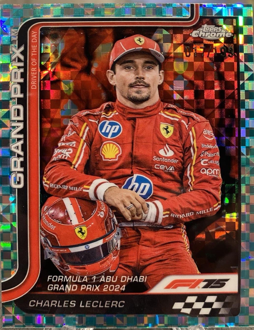 Charles Leclerc [Aqua Checker Flag Refractor] #145