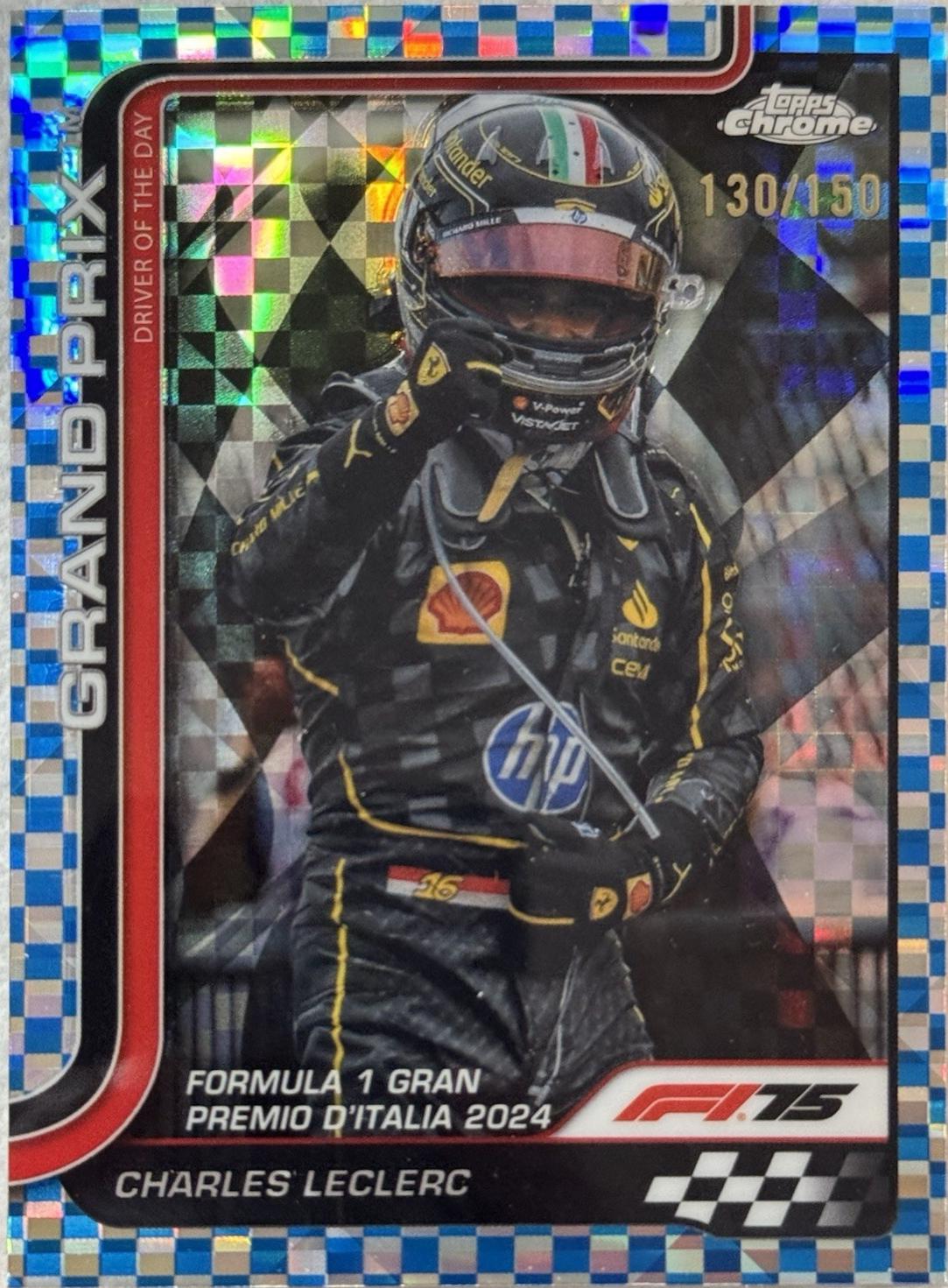 Charles Leclerc [Blue Checker Flag Refractor] #137