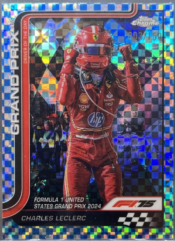 Charles Leclerc [Blue Checker Flag Refractor] #140